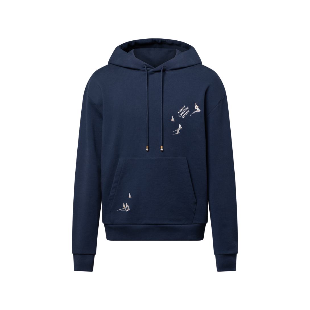 Embroidered Signature Hoodie - Luxury Blue | LOUIS VUITTON